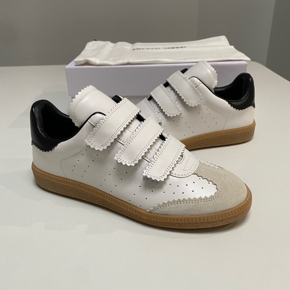 Isabel Marant Beth Sneaker in White/Black/Gum Sole sz 38 New in Box - Picture 8 of 9